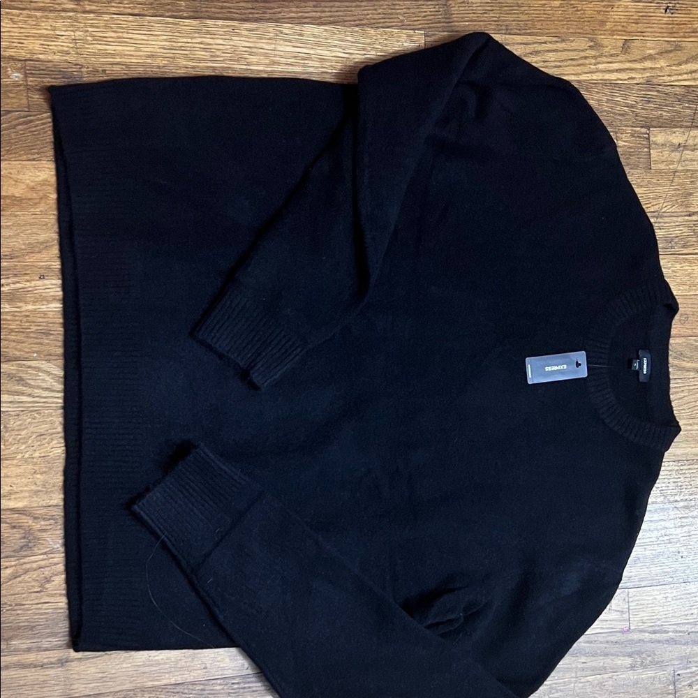 Express Men's Classic Black Crewneck Sweater